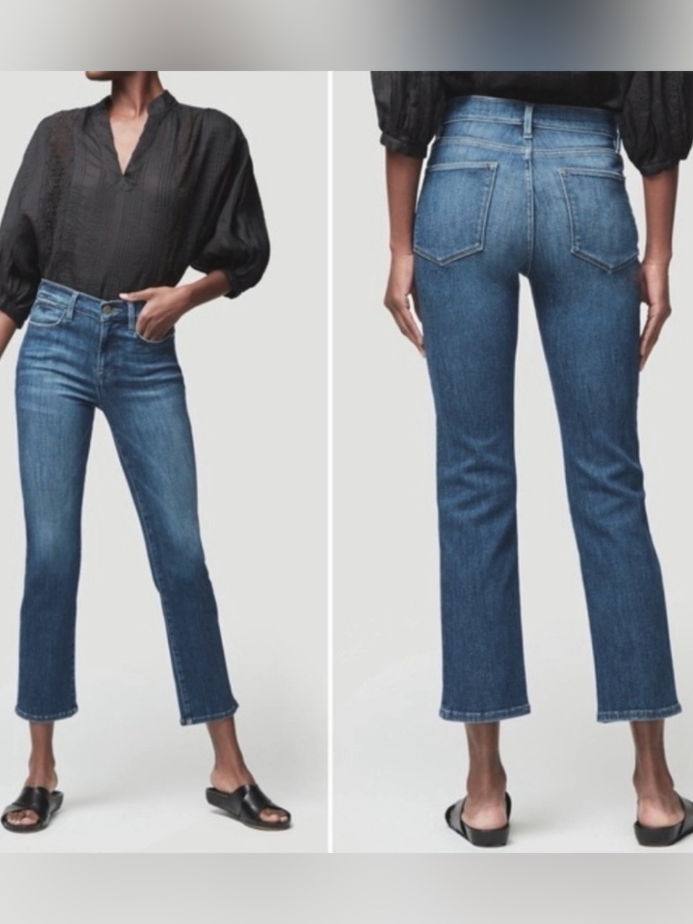 Frame Le High Ankle Straight Leg Jeans Strech Size 25